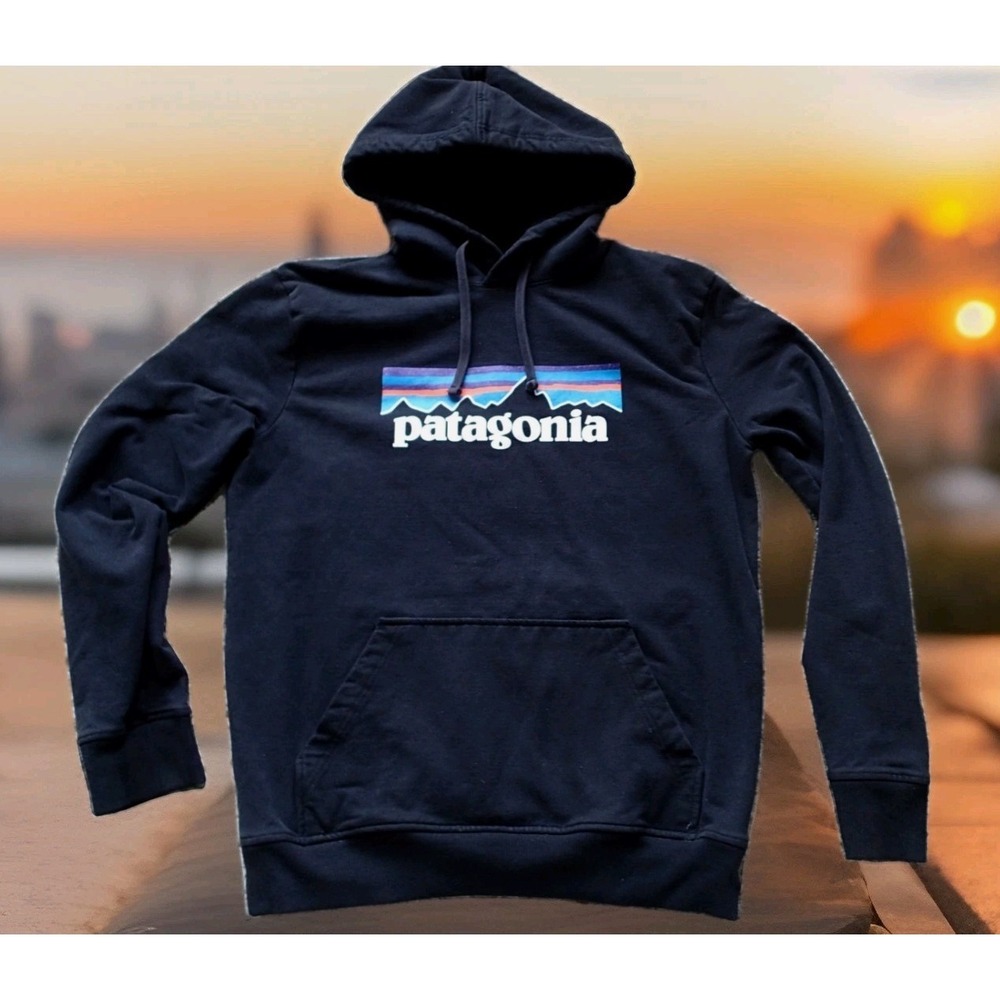 Patagonia Uprisal Hoody Womens Medium Black Excellent Logo Pullover Sweatshirt